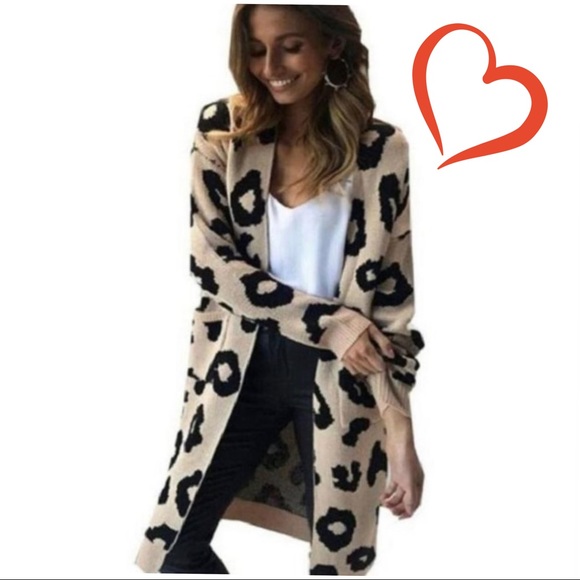 Leopard Oversized Cardigan NWT - Picture 2 of 4